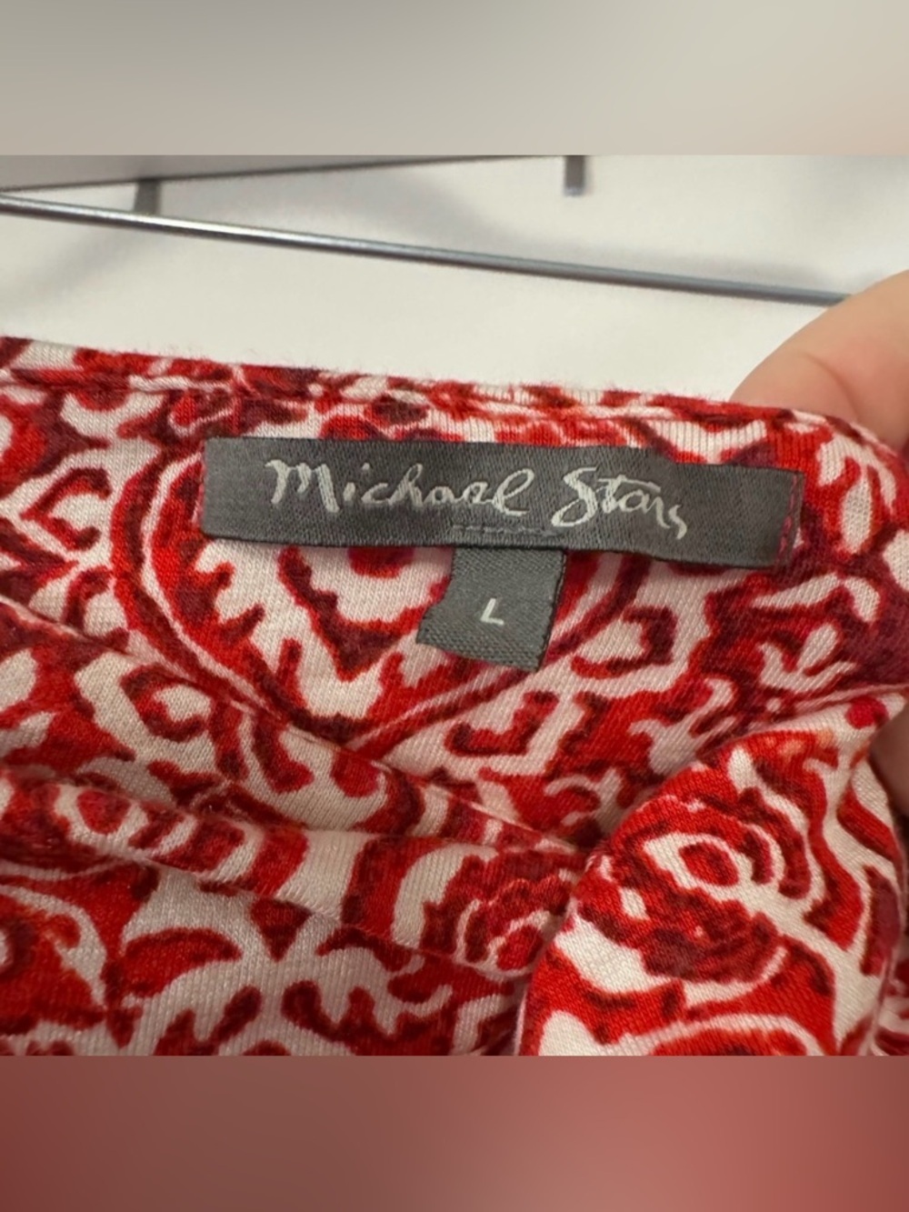 Michael Stars Red and White Printed Maxi Skirt - Picture 3 of 8